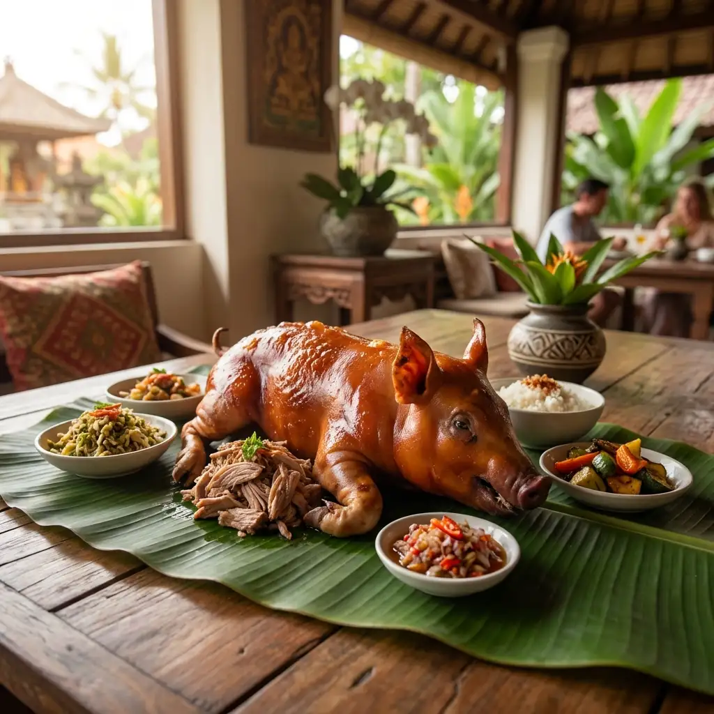 Pesta Babi Guling Bali dengan kulit renyah